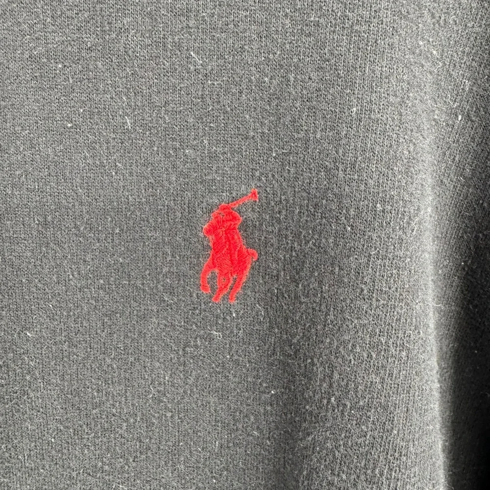 Polo Ralph Lauren Hoodie Mens XXL Black Red Pony Logo Fleece Pullover